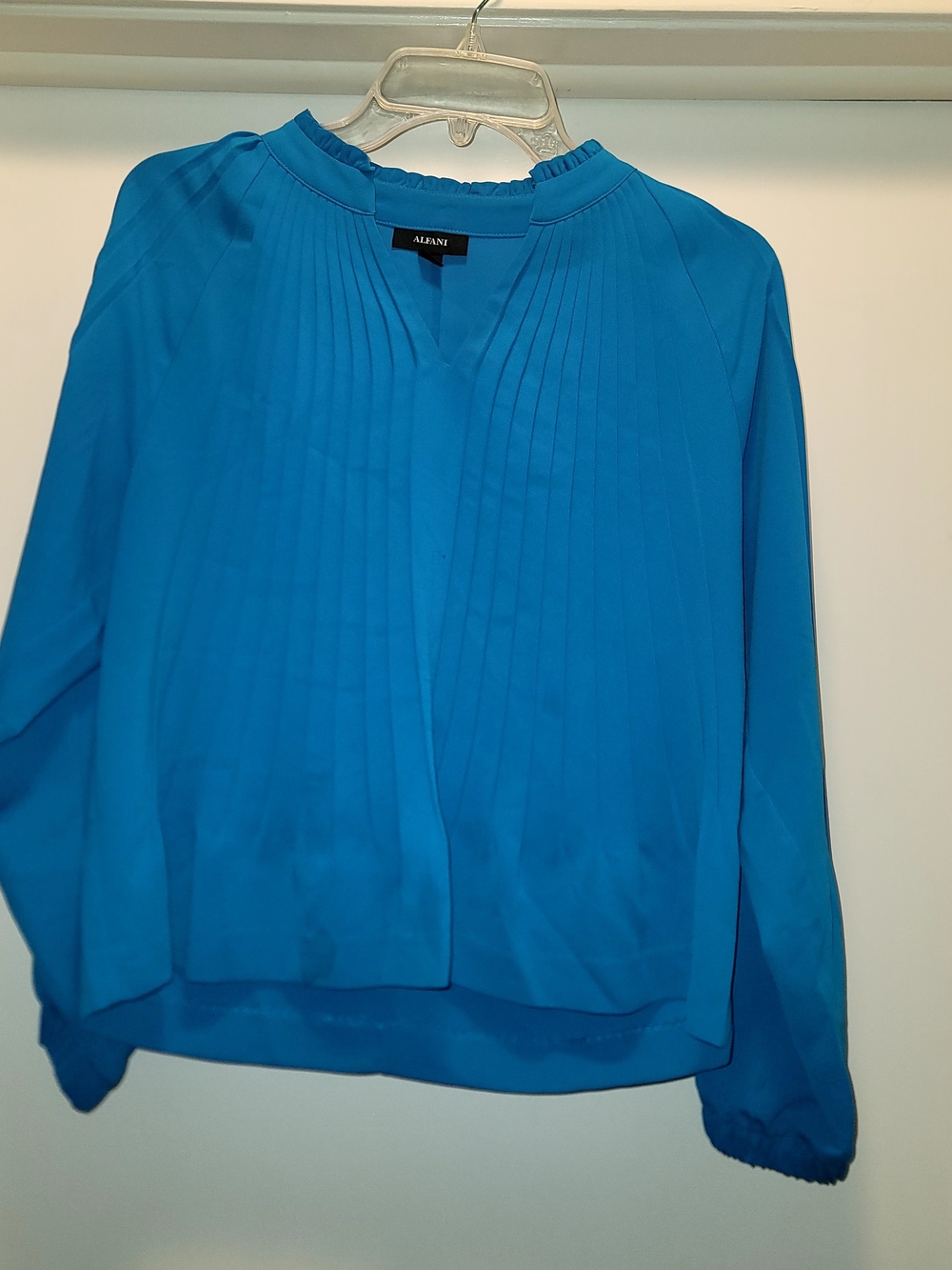 Alfani Bright Teal V-Neck Women's Blouse